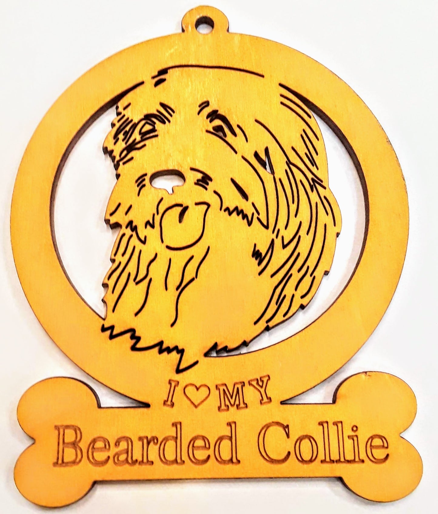 Bearded Collie Dog Ornament