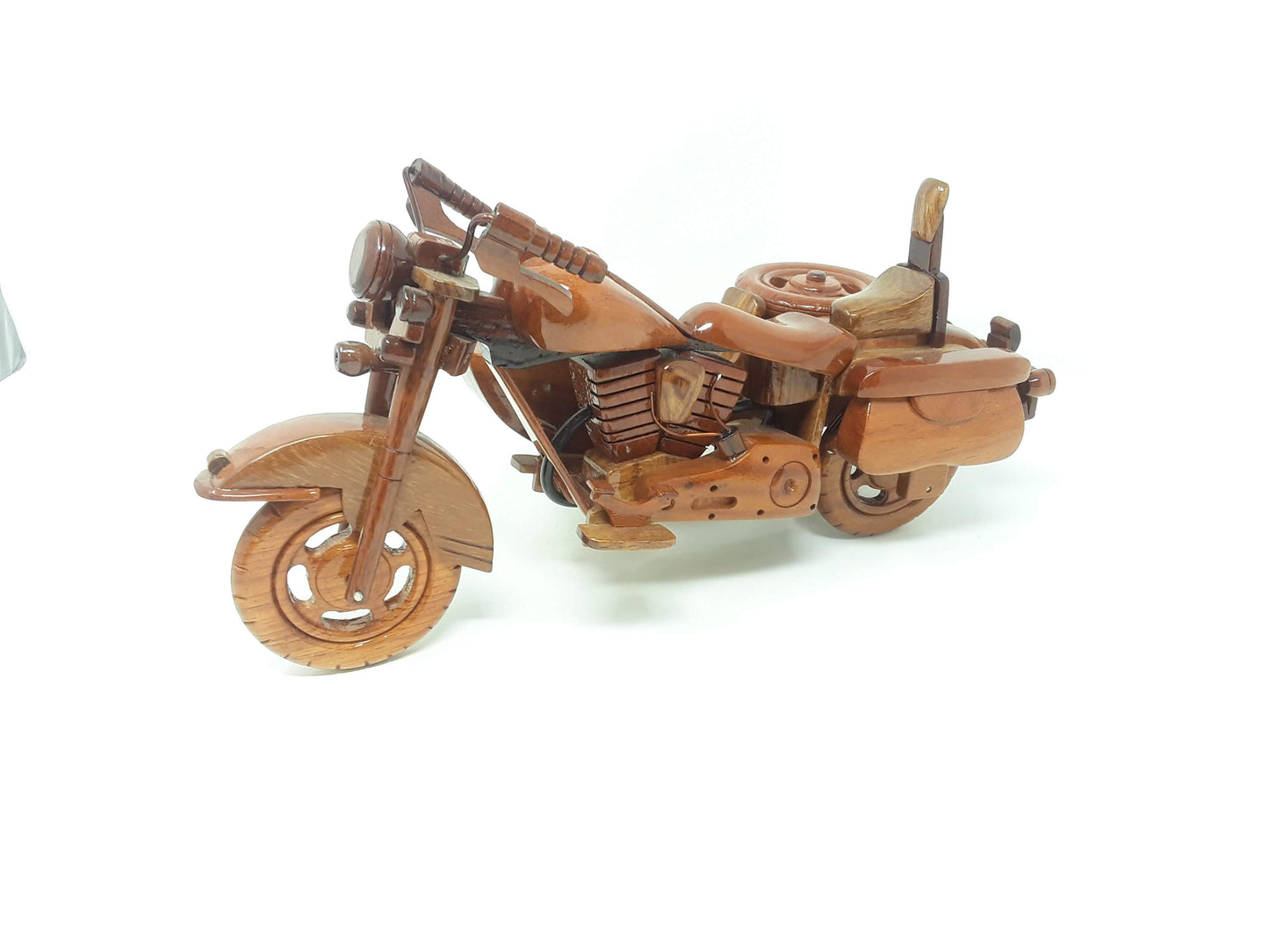 Harley Motorcycle (with side car) Wood Model