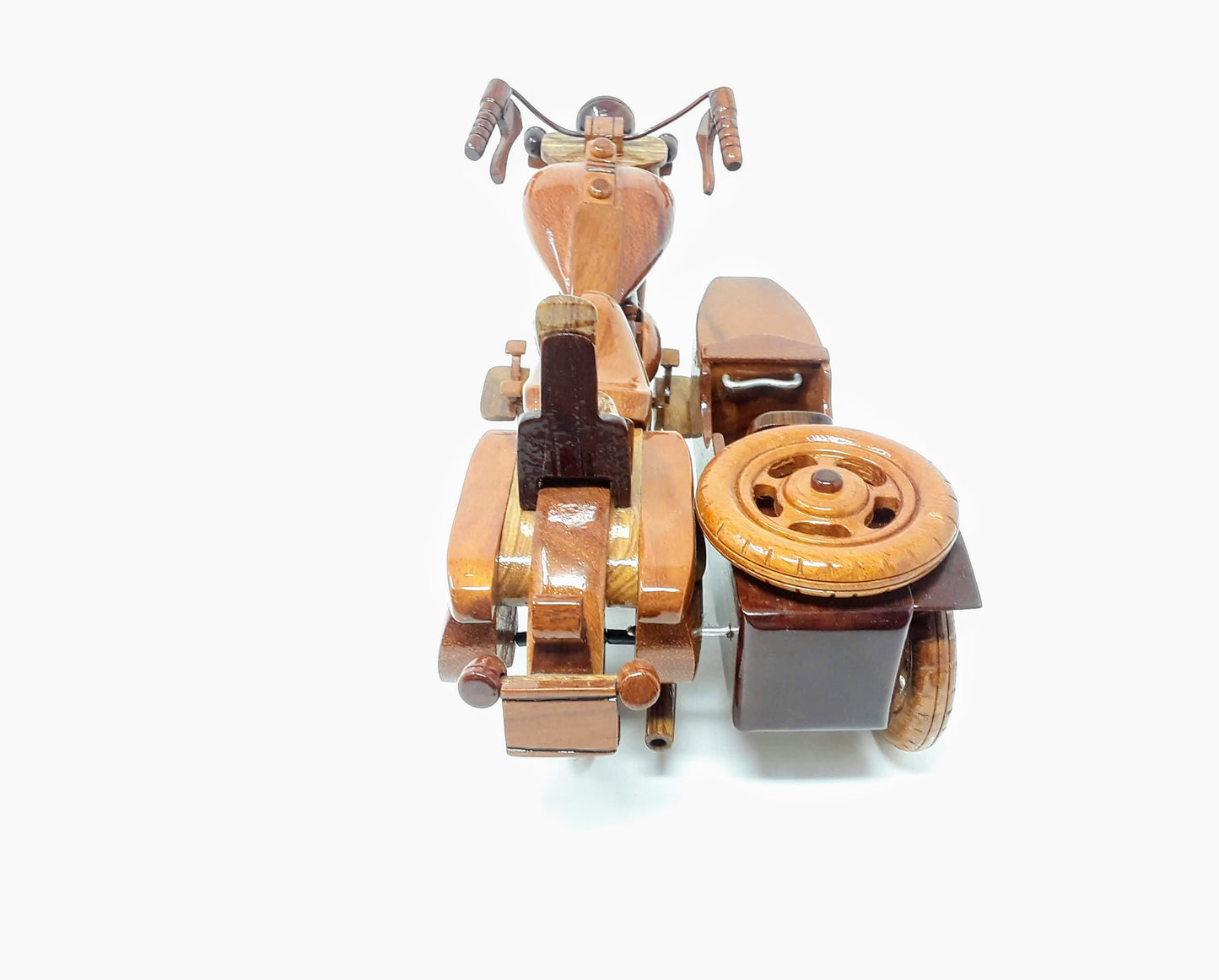 Harley Motorcycle (with side car) Wood Model