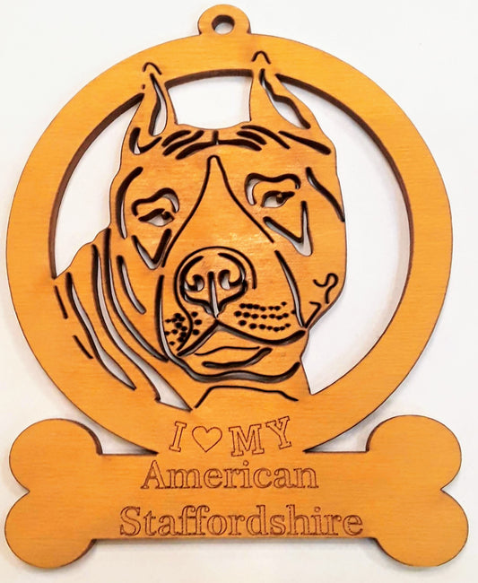 American Staffordshire Dog Ornament