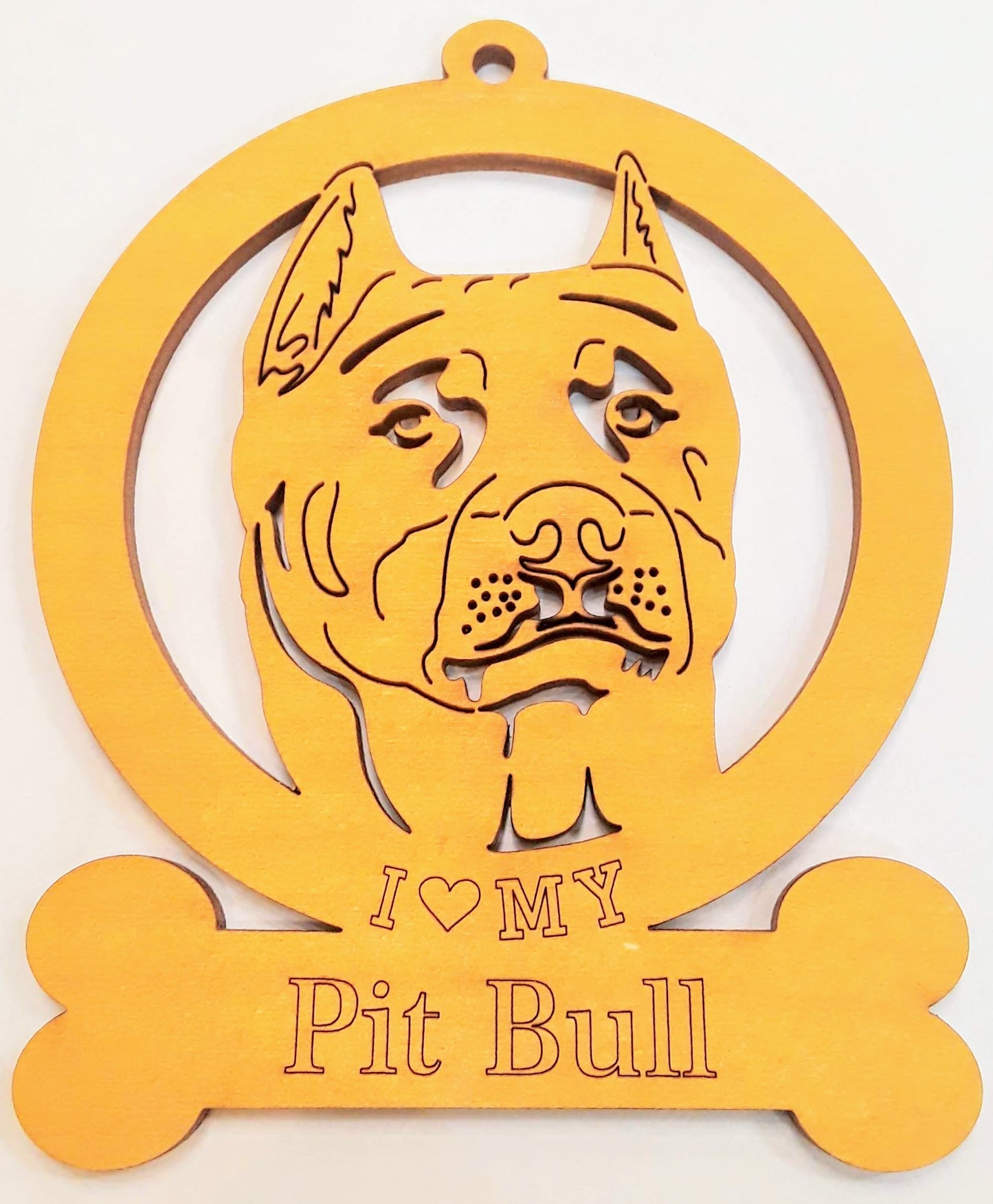Pitbull (Cropped) Dog Ornament