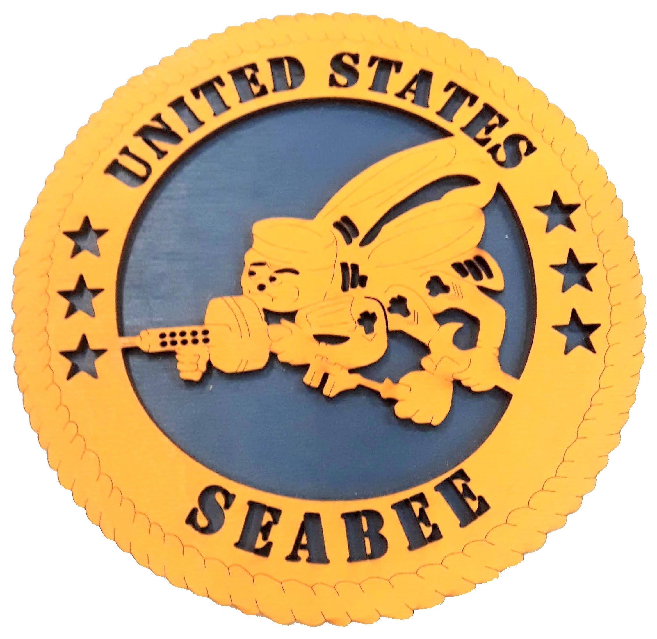 Sebee Icon Navy Seabee Desk Plaque – Wood Art USA